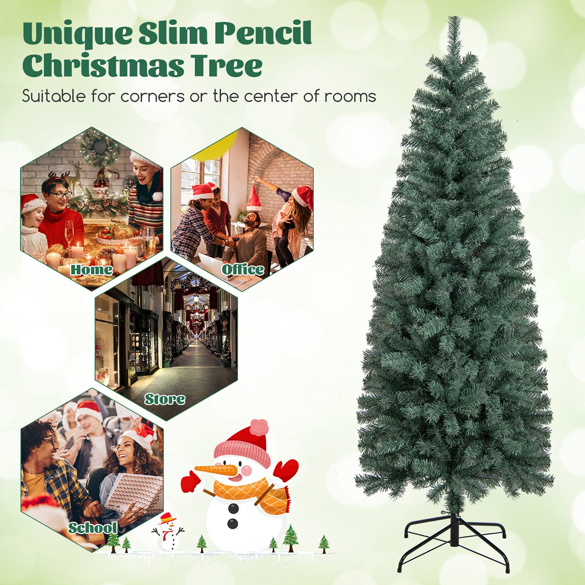 Unique Slim Pencil Christmas Tree  
Suitable for corners or the center of rooms  

Home  
Office  
Store  
School