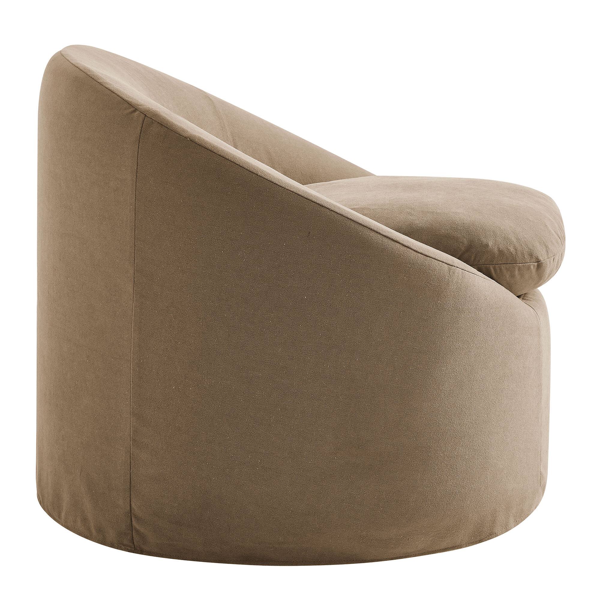 Alt View 2. Modway - Sadie Slipcovered Linen-Blend Round Accent Chair by Modway - Almond.