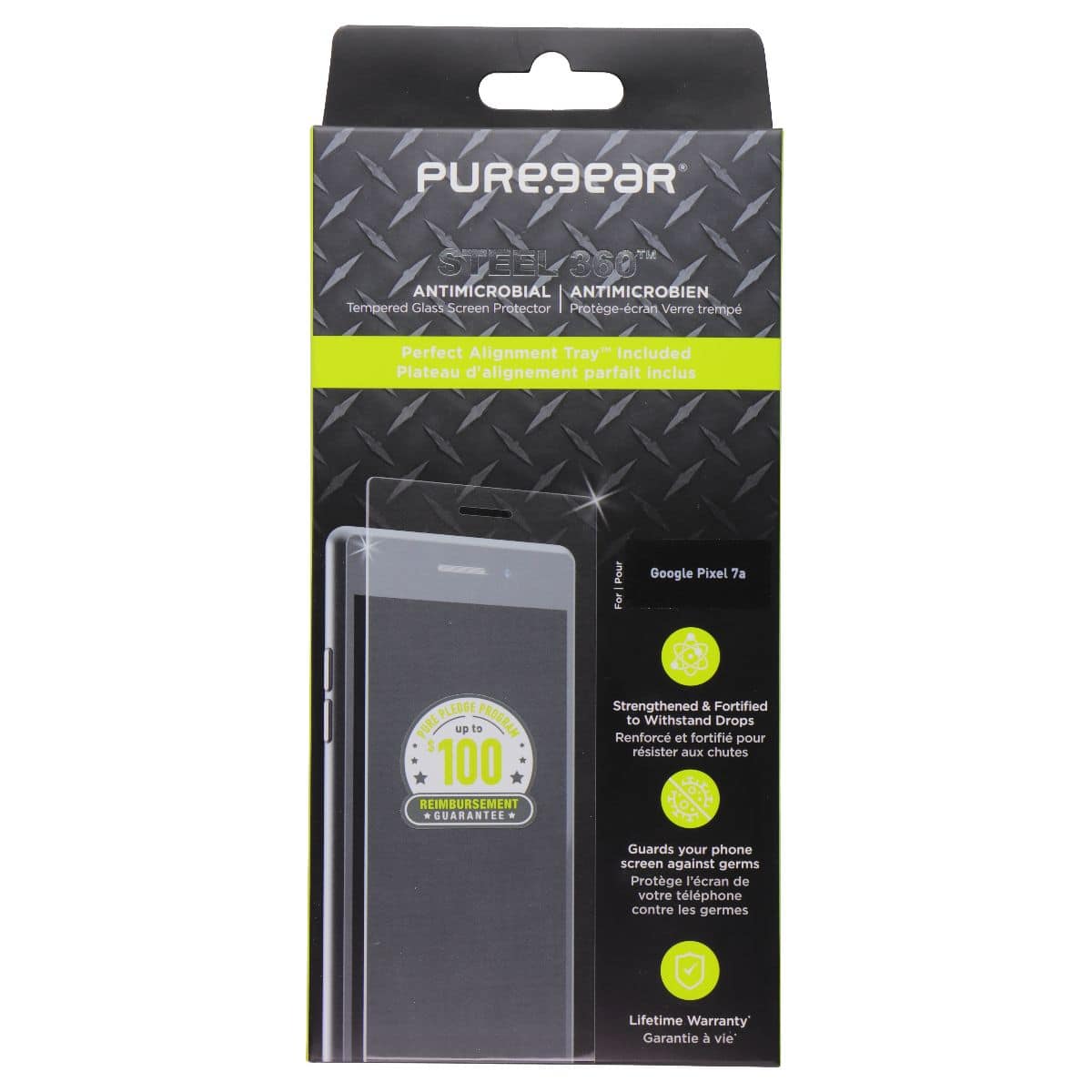 PureGear - Steel 360 Screen Protector w/Alignment Tray for Google Pixel 7a - Clear price history on PriceWatchPro