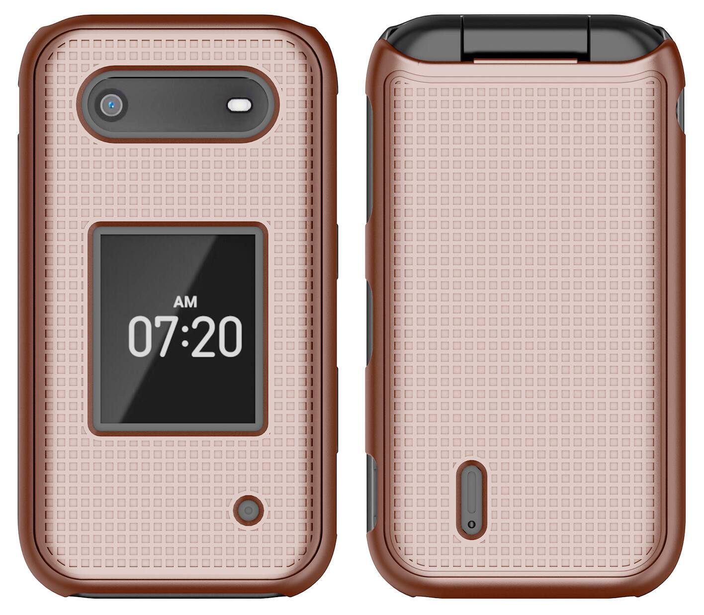 Alt View 3. Nakedcellphone - Hard Case for Nokia 2760 2780 Flip Phone - Rose Gold.