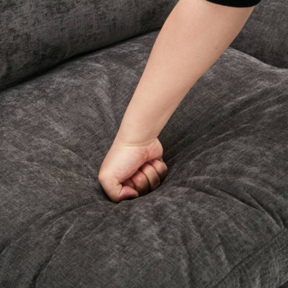 Alt View 2. LUCKY ONE - 68.1" Oversized Cozy Upholstered Loveseat Cloud Sofa w/ Double Cushion Lumbar Pillow - Grey.