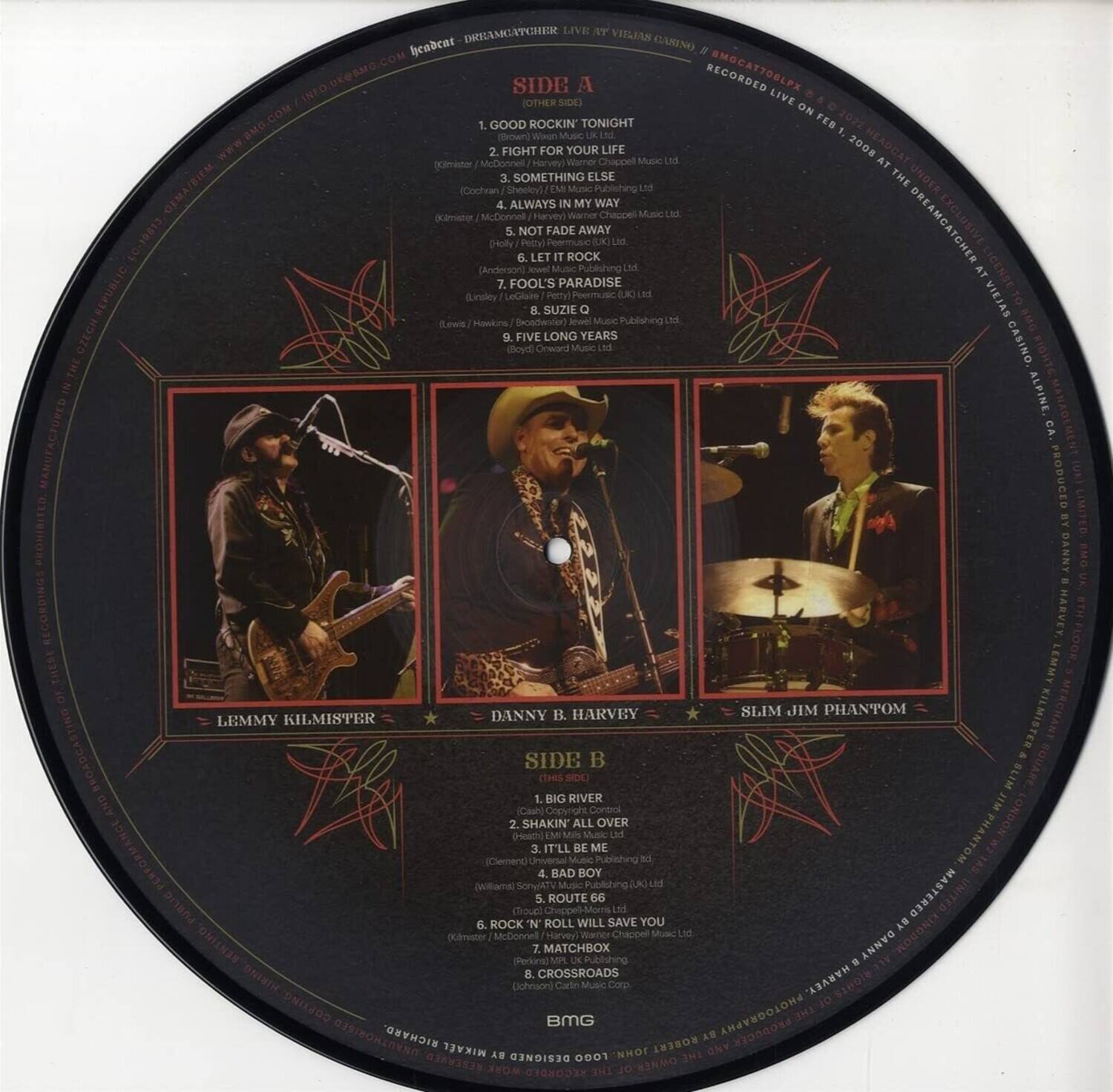 **SIDE A**

1. Good Rockin' Tonight  
   (Lemmy Kilminster / Danny Harvey)  
   (Cochran Music Ltd.)

2. Fight For Your Life  
   (Danny Harvey)  
   (Cochran Music Ltd.)

3. Something Else  
   (Danny Harvey)  
   (Chappell Music Ltd.)

4. Always In My Way  
   (Danny Harvey)  
   (Chappell Music Ltd.)

5. Not Fade Away  
   (Holly / Petty)  
   (Anderson / LeGlaro Music Ltd.)

6. Let It Rock  
   (Lemmy Kilminster / Danny Harvey)  
   (Cochran Music Ltd.)

7. Fool's Paradise  
   (Danny Harvey)  
   (Cochran Music Ltd.)

8. Suzie Q  
   (Lemmy Kilminster / Danny Harvey)  
   (Cochran Music Ltd.)

9. Five Long Years  
   (Boyle / Orr)  
   (Czech Five Music Ltd.)

**SIDE B**

1. Big River  
   (Lemmy Kilminster / Danny Harvey)  
   (Cochran Music Ltd.)

2. Shakin' All Over  
   (Clement)  
  