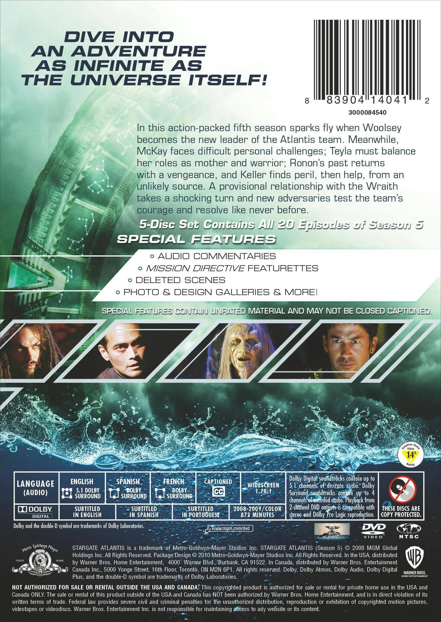 Back. Stargate Atlantis: The Complete Fifth Season (DVD New Box Art) [DVD].