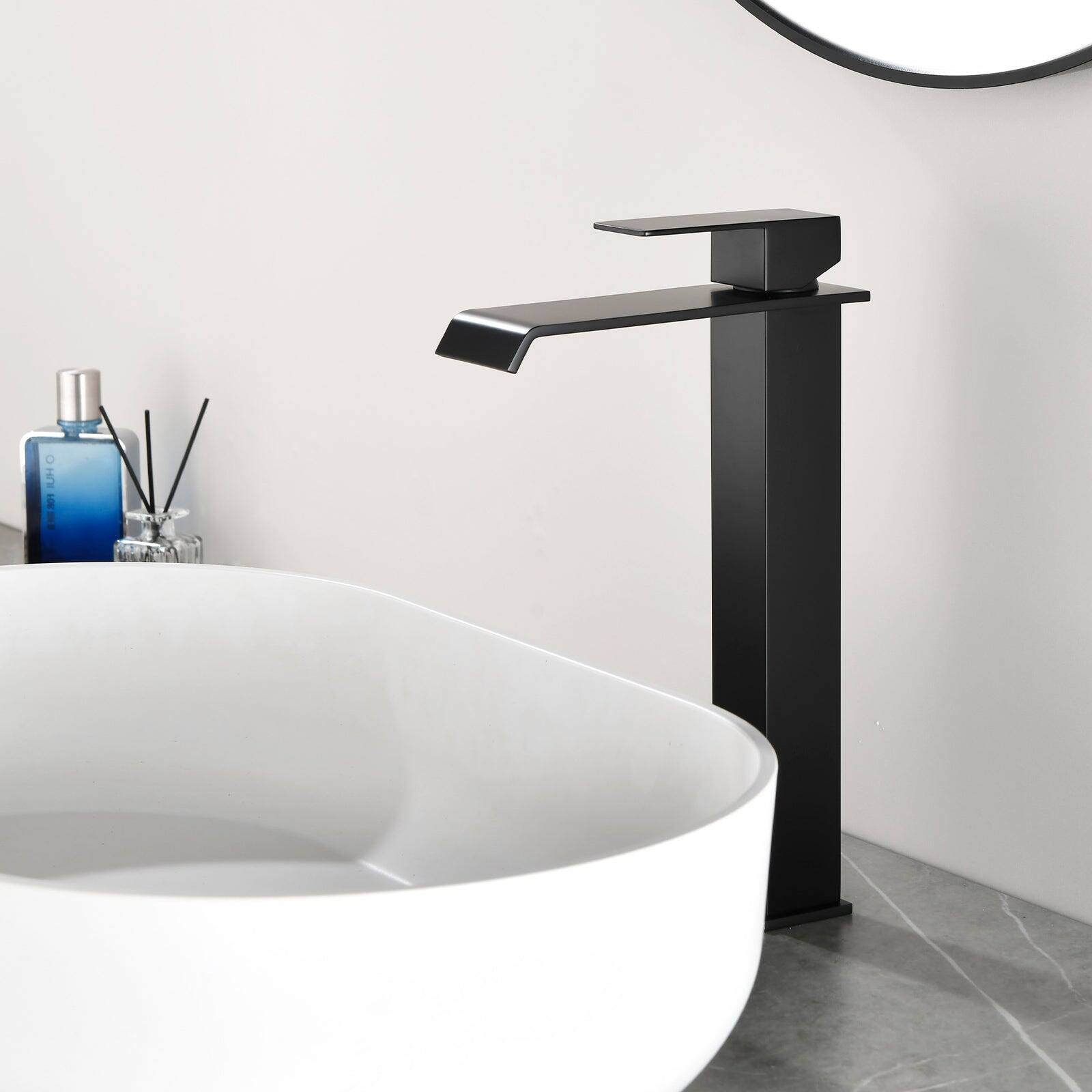 Alt View 2. Boyel Living - Black Faucet SUS304 Waterfall Spout cUPC Cartridge 60cm Supply Line Pop Up Drain - Matte Black.