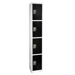 AdirOffice - Storage Locker 629-Series 72" H 4-Tier Steel Key Lock 4-Shelf Locker with Key Lock - Black