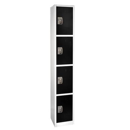 Front. AdirOffice - Storage Locker 629-Series 72" H 4-Tier Steel Key Lock 4-Shelf Locker with Key Lock - Black.
