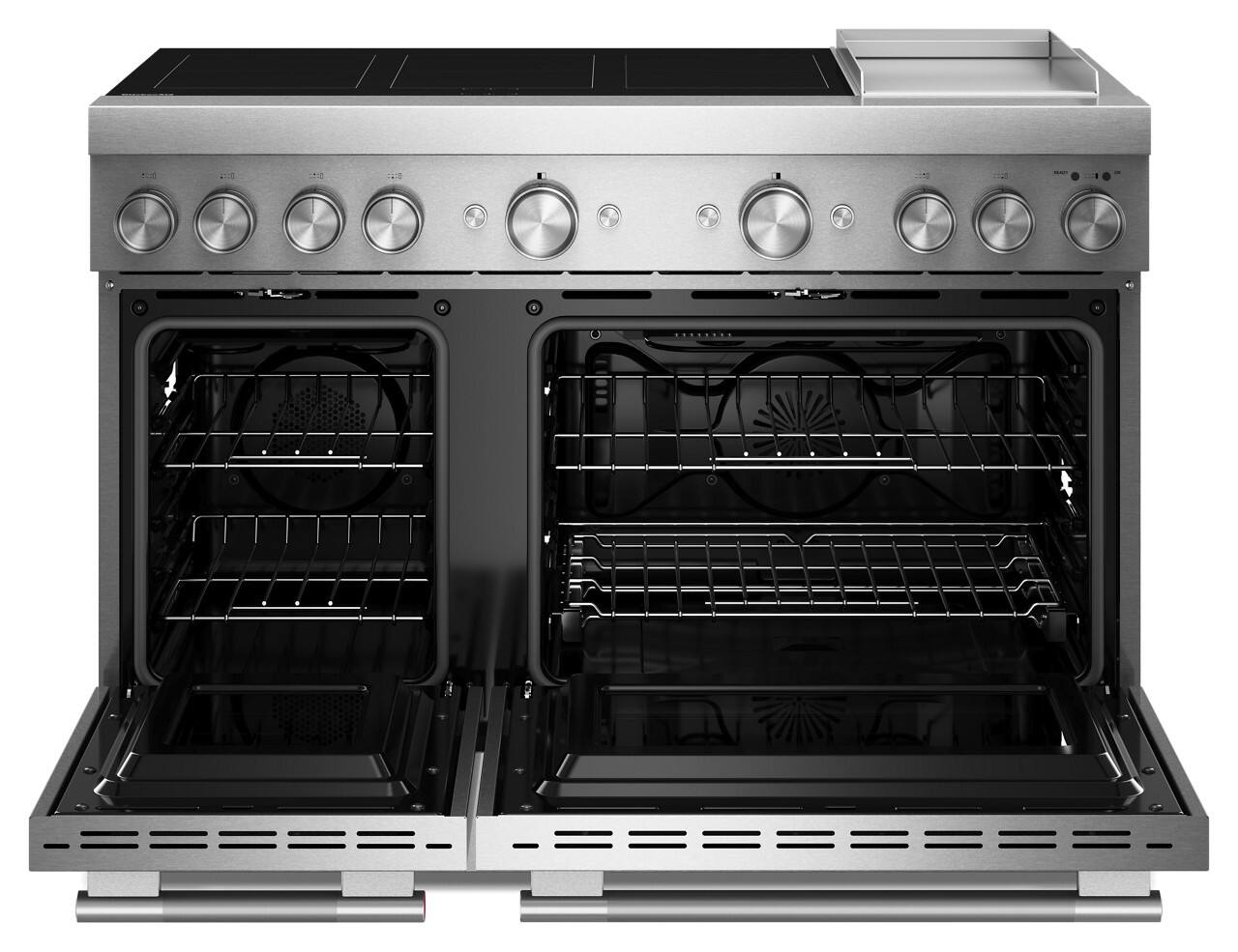 Alt View 11. KitchenAid - 48 in. Wide 6-Element 6.3 cu. ft. Freestanding Double Oven Electric Induction Commercial-Style Range with Griddle - Stainless Steel.