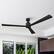 Front. Parrot Uncle - 52" Modern 3-Blade Ceiling Fan with Reversible DC Motor, 6-Speed, Remote Control, No Light - Black.