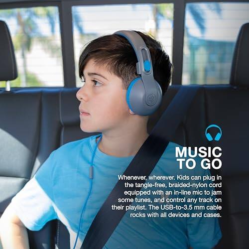 **MUSIC TO GO**

Whenever, wherever. Kids can plug in the tangle-free, braided-nylon cord equipped with an in-line mic to jam some tunes, and control any track on their playlist. The USB-to-3.5 mm cable rocks with all devices and cases.