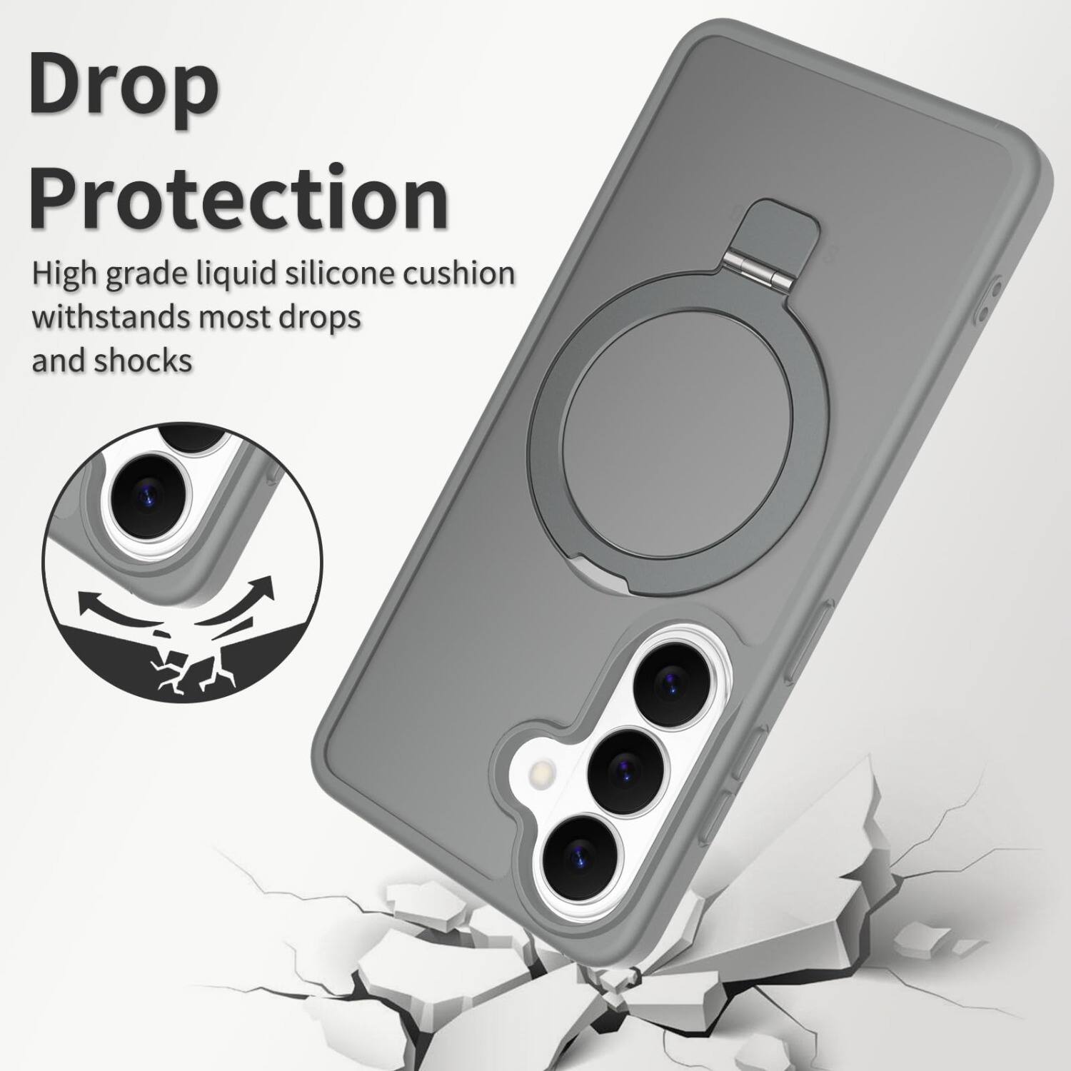 Drop Protection  
High grade liquid silicone cushion withstands most drops and shocks