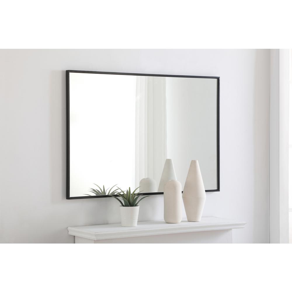 Alt View 3. Elegant Decor - Metal frame Rectangle Mirror 28 inch Black - Black.