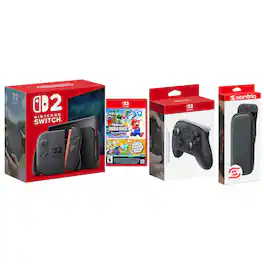 Switch 2 Console with Super Mario Bros Wonder, Pro Controller and Protective Case Bundle