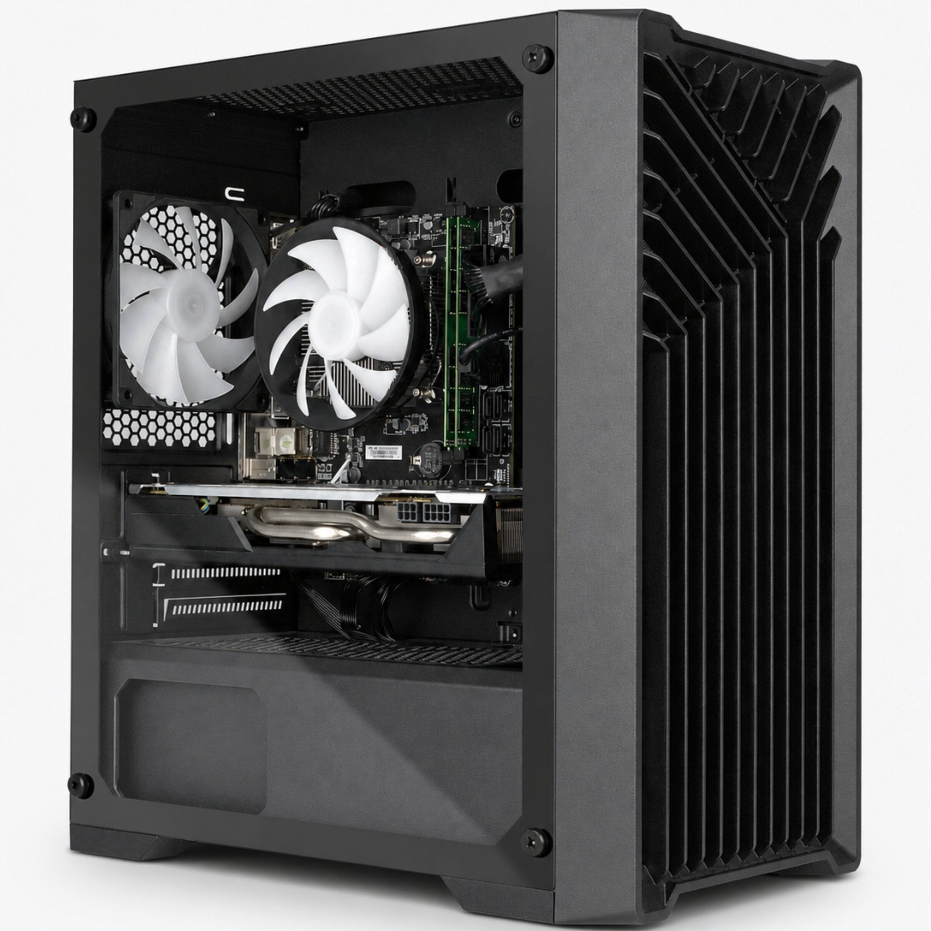 Alt View 6. Blackout Computers - Eclipse V3 - Gaming Desktop - Intel 12th Gen CPU - AMD RX 580 8G - 16GB DDR5 RAM - 1TB M.2 SSD - Windows 11 Pro - RGB VR - Matte Black.