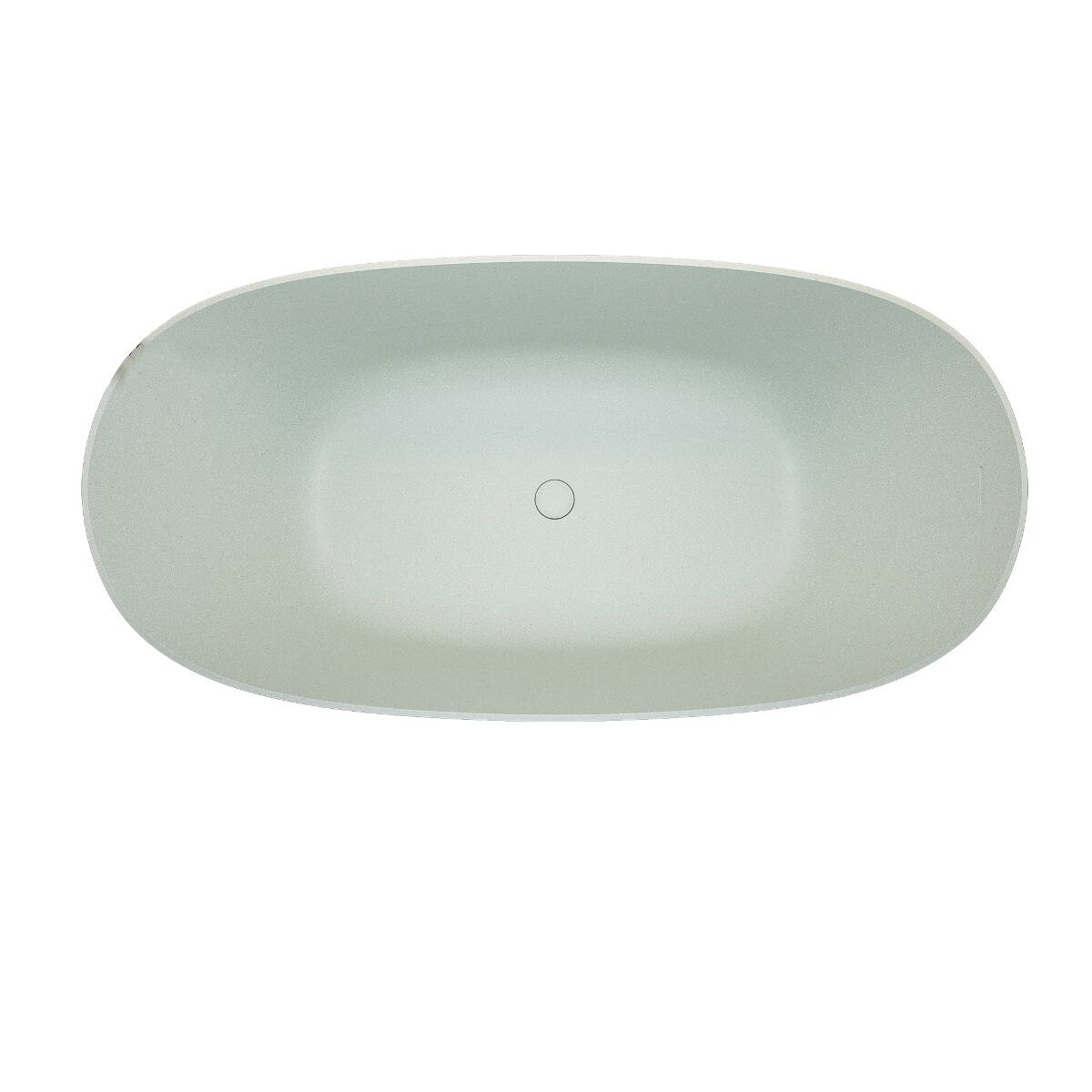 Alt View 8. Loheer - Loheer 69 in Freestanding Solid Surface Soaking Bathtub, Oval Stone Resin Tub with Center Drain - Turquoise Green.