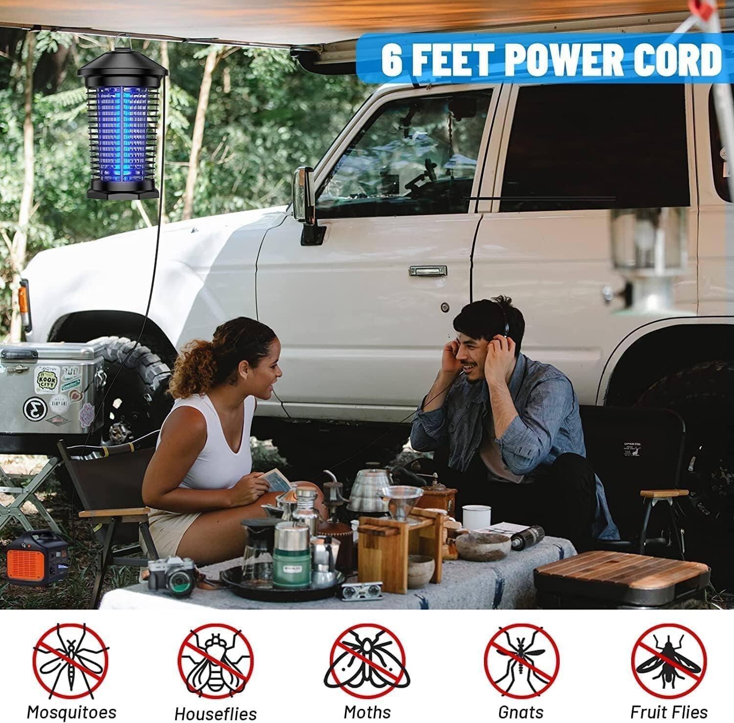 6 FEET POWER CORD

Mosquitoes  
Houseflies  
Moths  
Gnats  
Fruit Flies