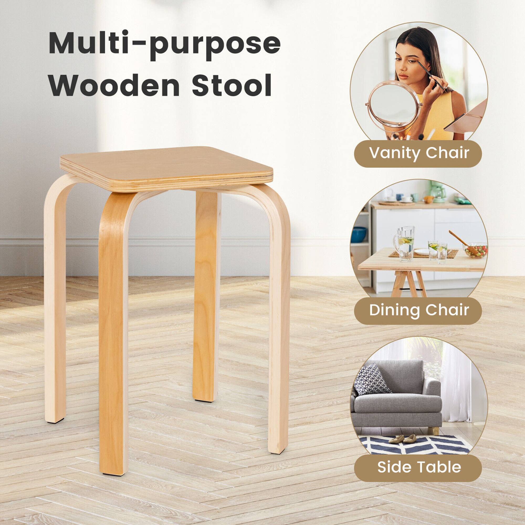 Multi-purpose Wooden Stool

- Vanity Chair
- Dining Chair
- Side Table