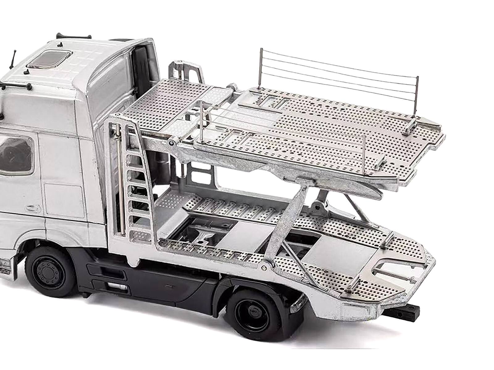 Angle. GCD - Mercedes-Benz Actros Auto Transporter Yellow 1/64 Diecast Model by GCD - Yellow.