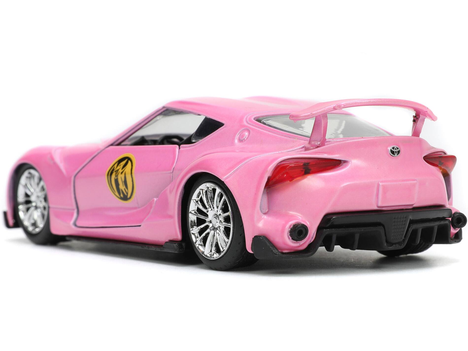 Alt View 4. Jada - Toyota FT-1 Concept Pink Met. and Pink Ranger Figurine "Power Rangers" "Hollywood Rides" 1/32 Model Car by Jada.