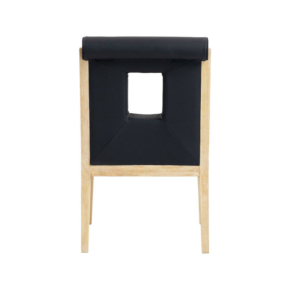 Alt View 4. Meridian Furniture - Gwendolyn Black Vegan Leather Dining Arm Chair - Black.