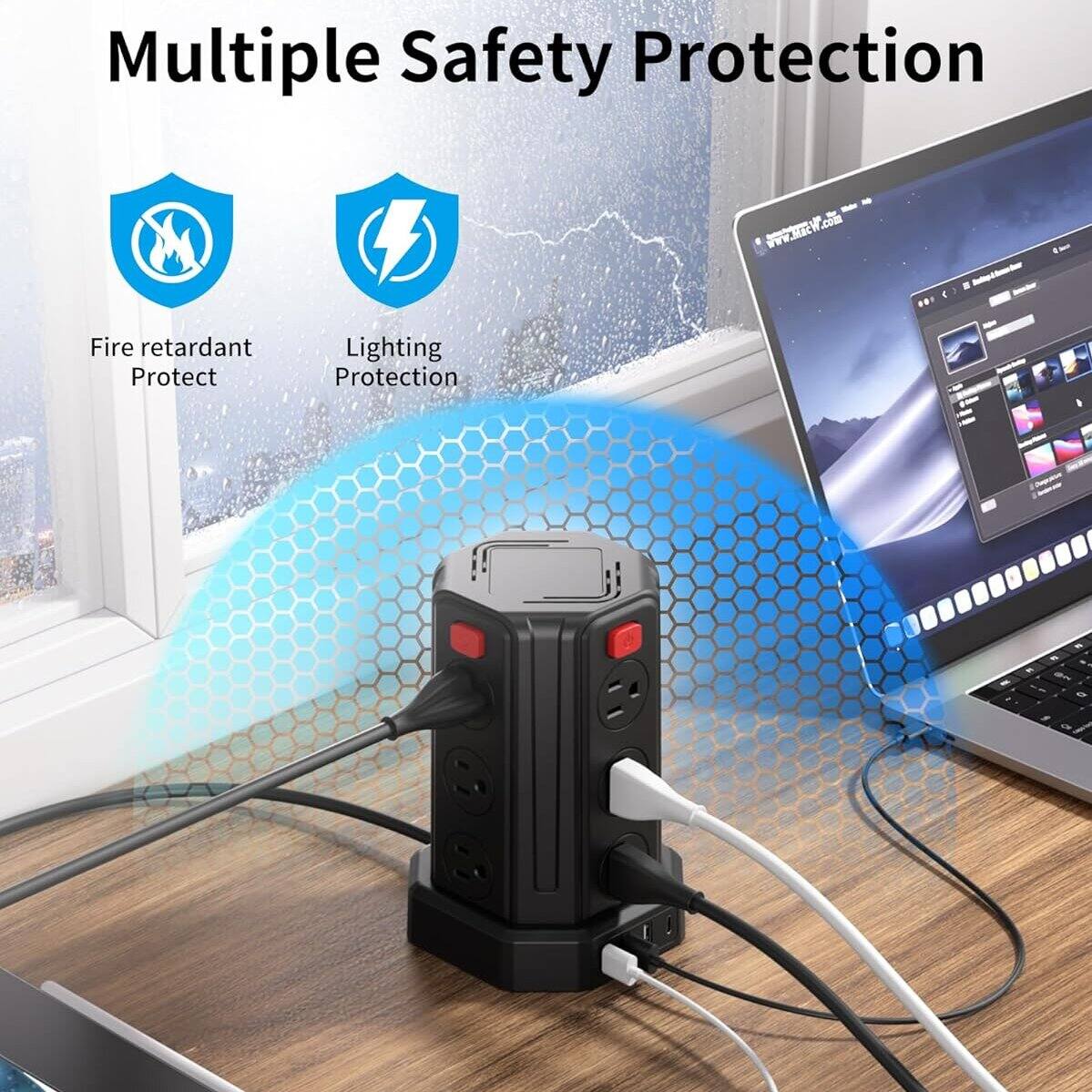 Multiple Safety Protection

- Fire retardant Protect
- Lightning Protection