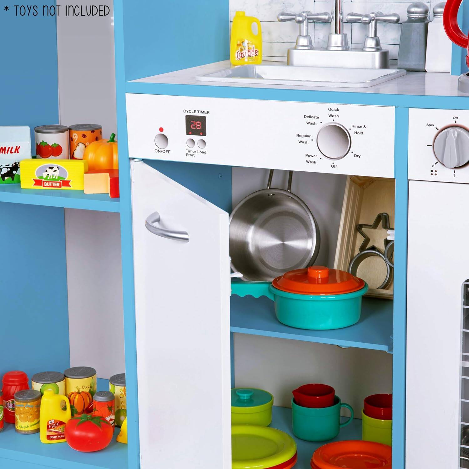 *TOYS NOT INCLUDED

MILK
ON/OFF
CYCLE TIMER 28
Timer Load Start
Delicate Wash
Regular Wash
Quick Wash
Rinse & Spin
Hold
Power Wash
Dry