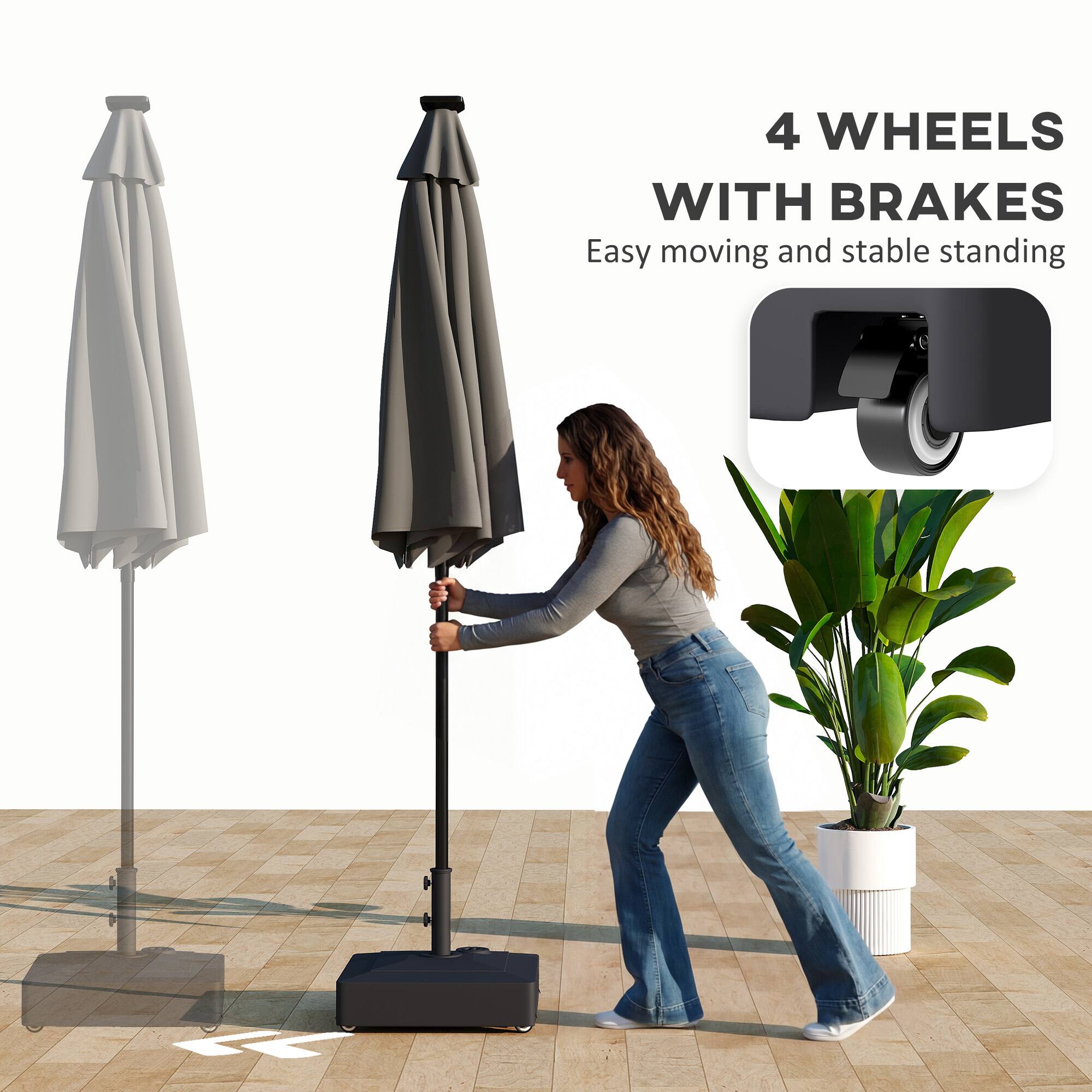 4 WHEELS WITH BRAKES  
Easy moving and stable standing