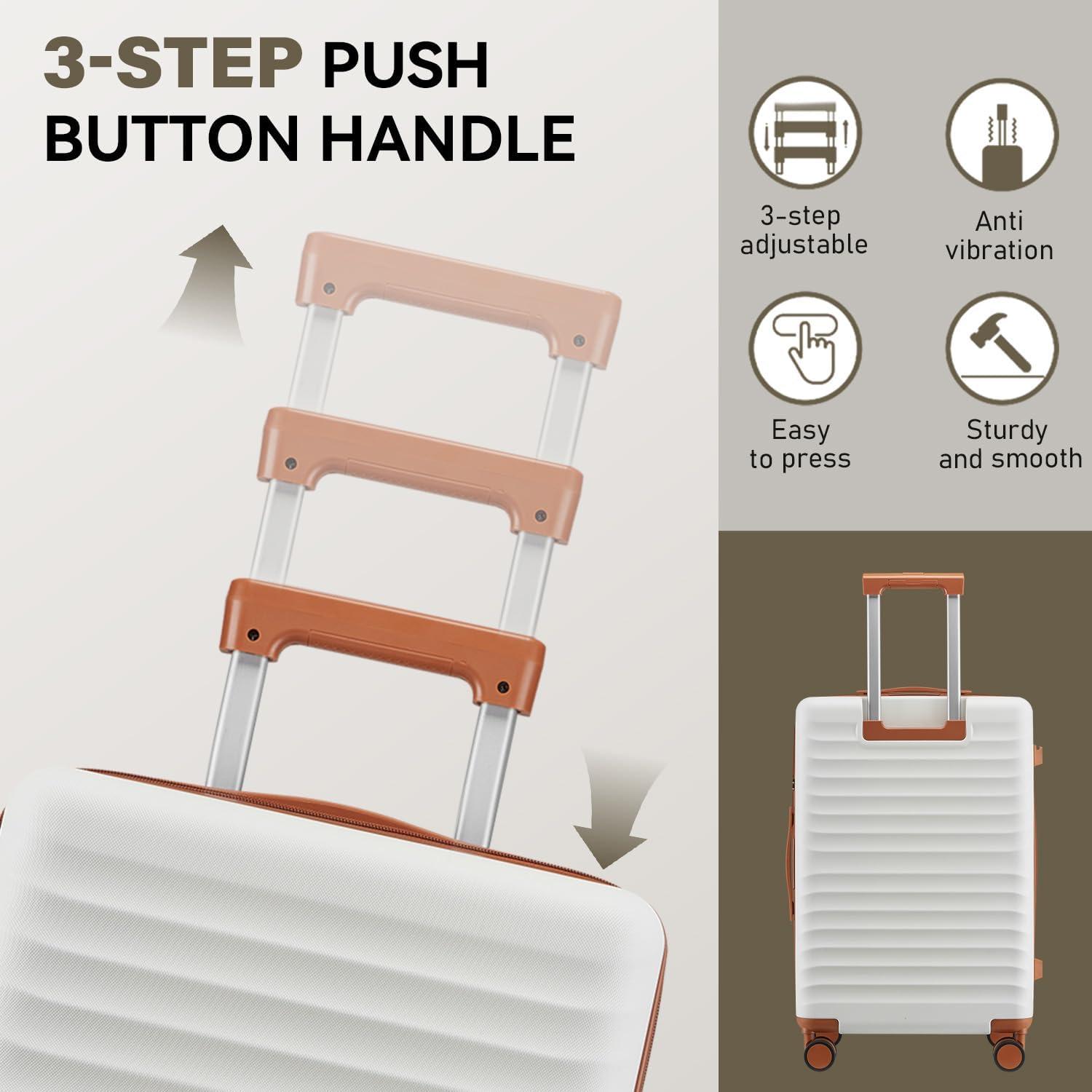 3-STEP PUSH BUTTON HANDLE

- 3-step adjustable
- Anti vibration
- Easy to press
- Sturdy and smooth