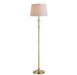 Jonathan Y - Acadia 61" Crystal / Metal LED Floor Lamp - Brass Gold/Clear