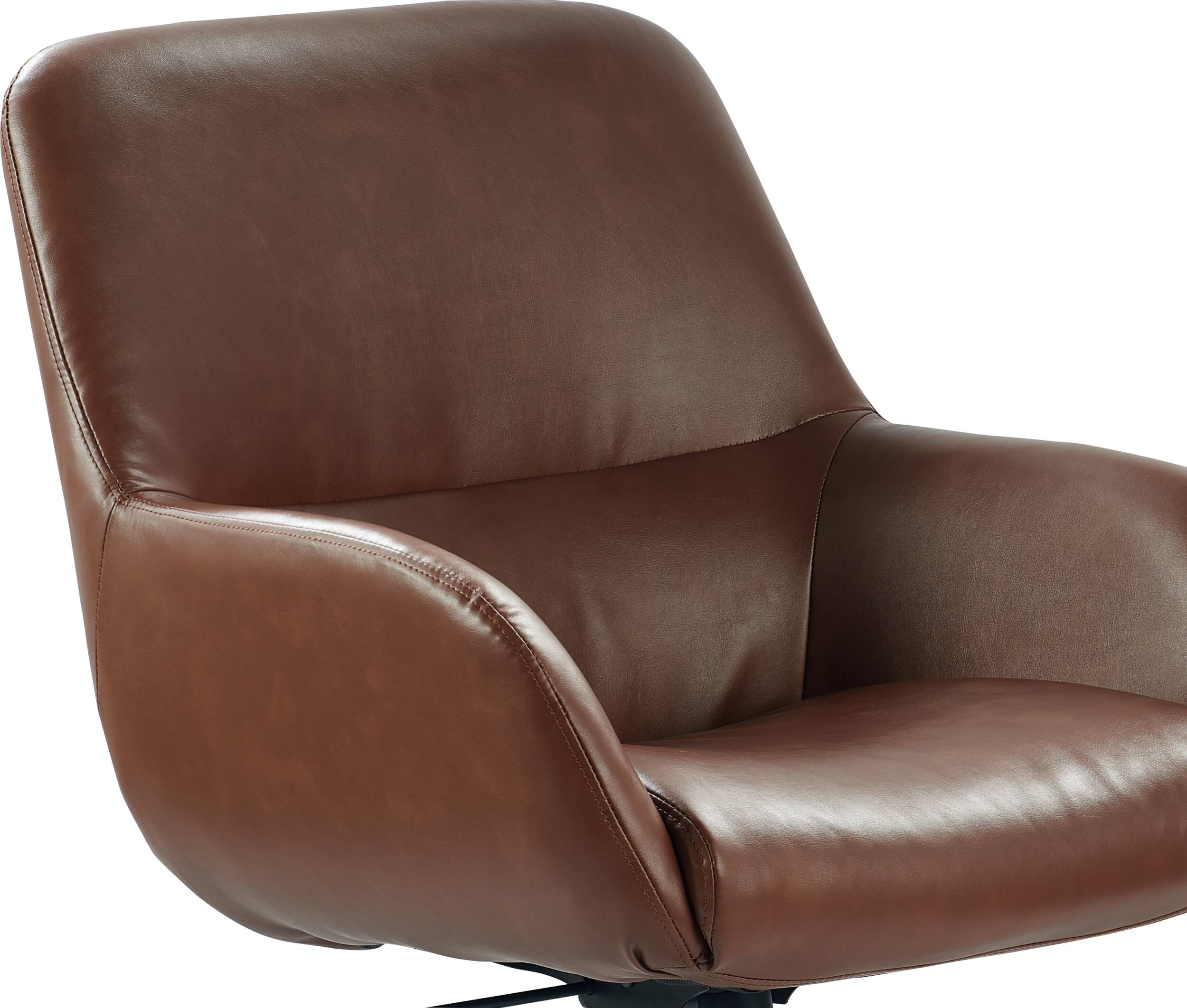 Alt View 11. Finch - Forester Modern Bonded Leather Office Chair - Cognac Brown.