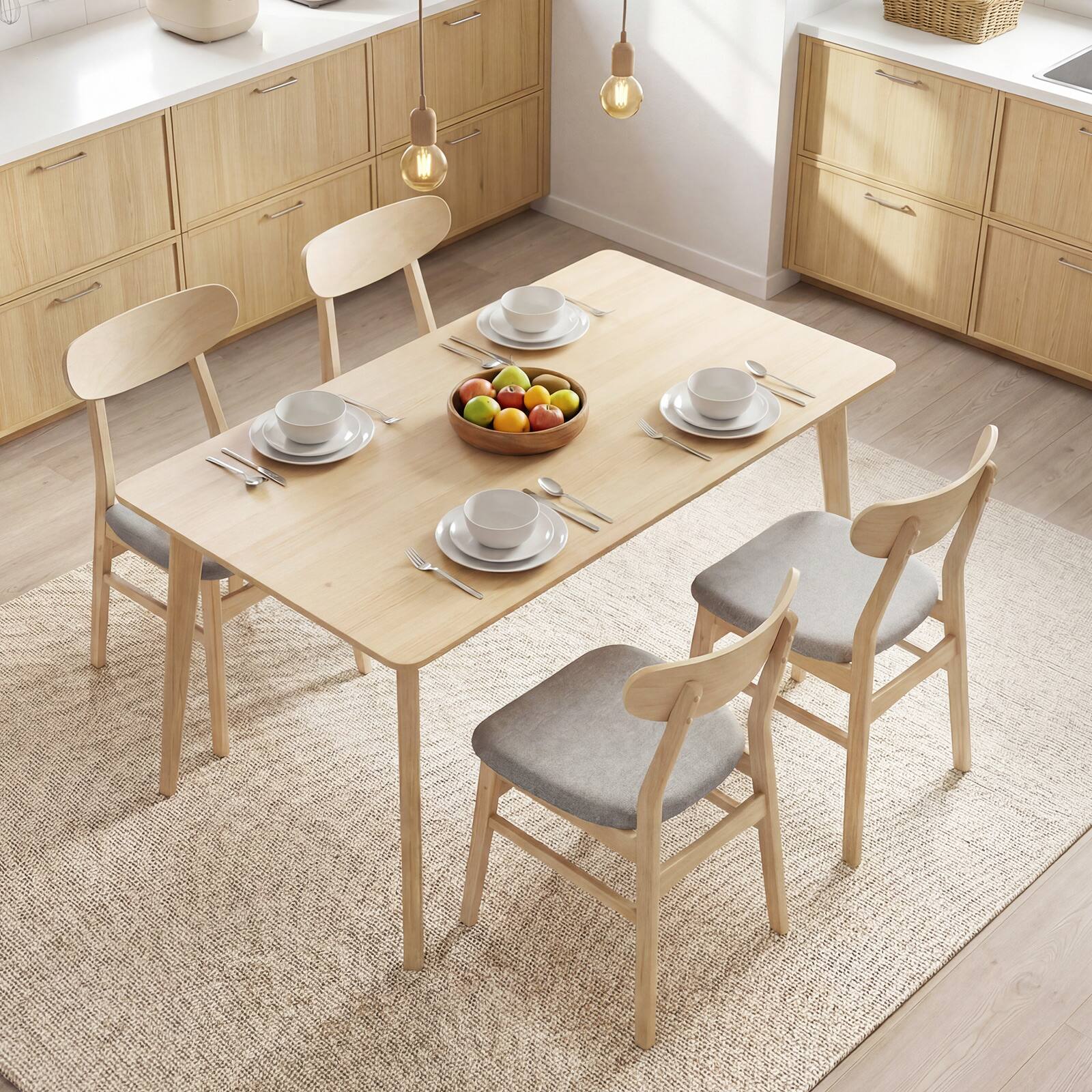 Alt View 3. Gymax - Gymax 4PCS Dining Chair Fabric Upholstered Kitchen Armless Chairs w/Rubber Wood Legs - Yellow.