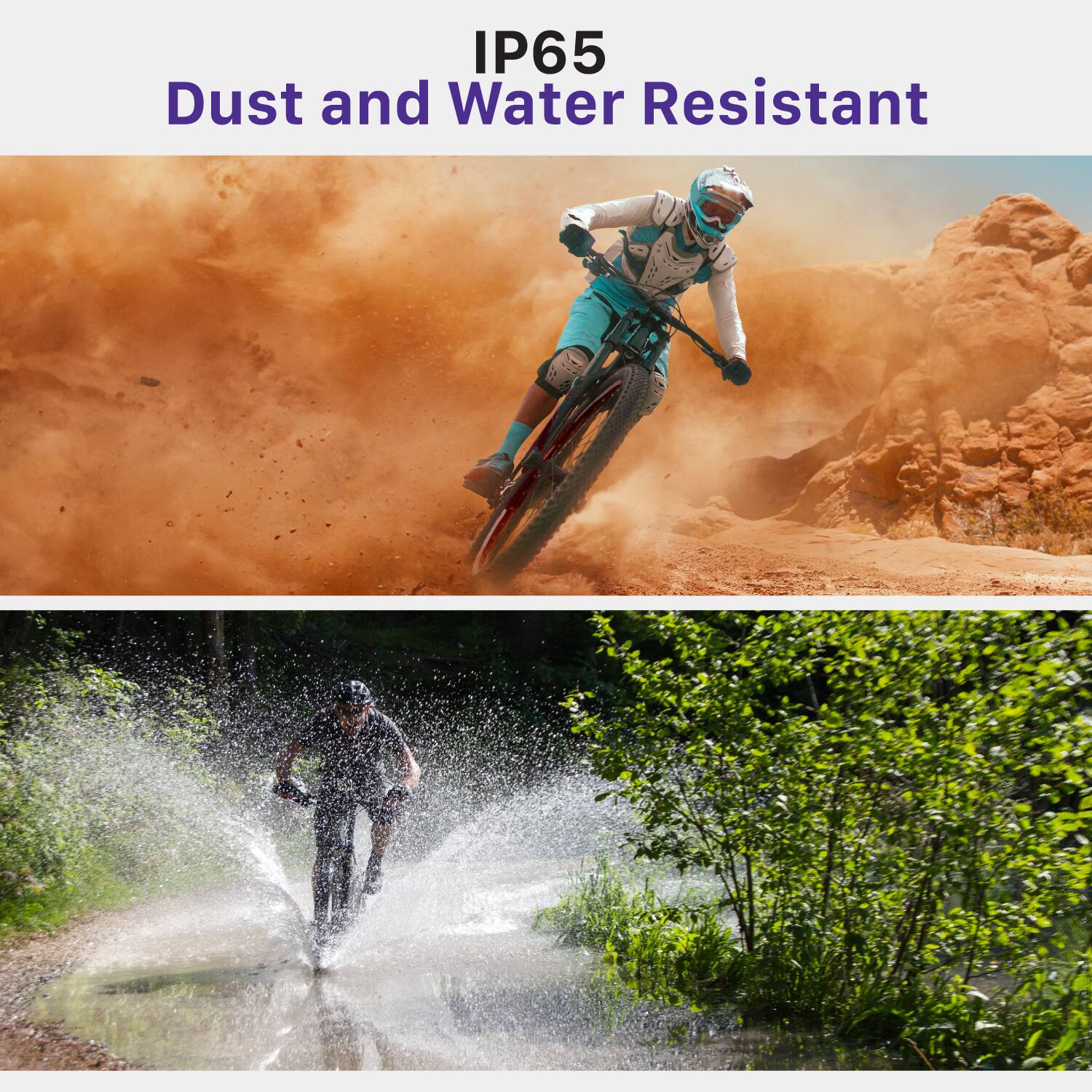 IP65 Dust and Water Resistant