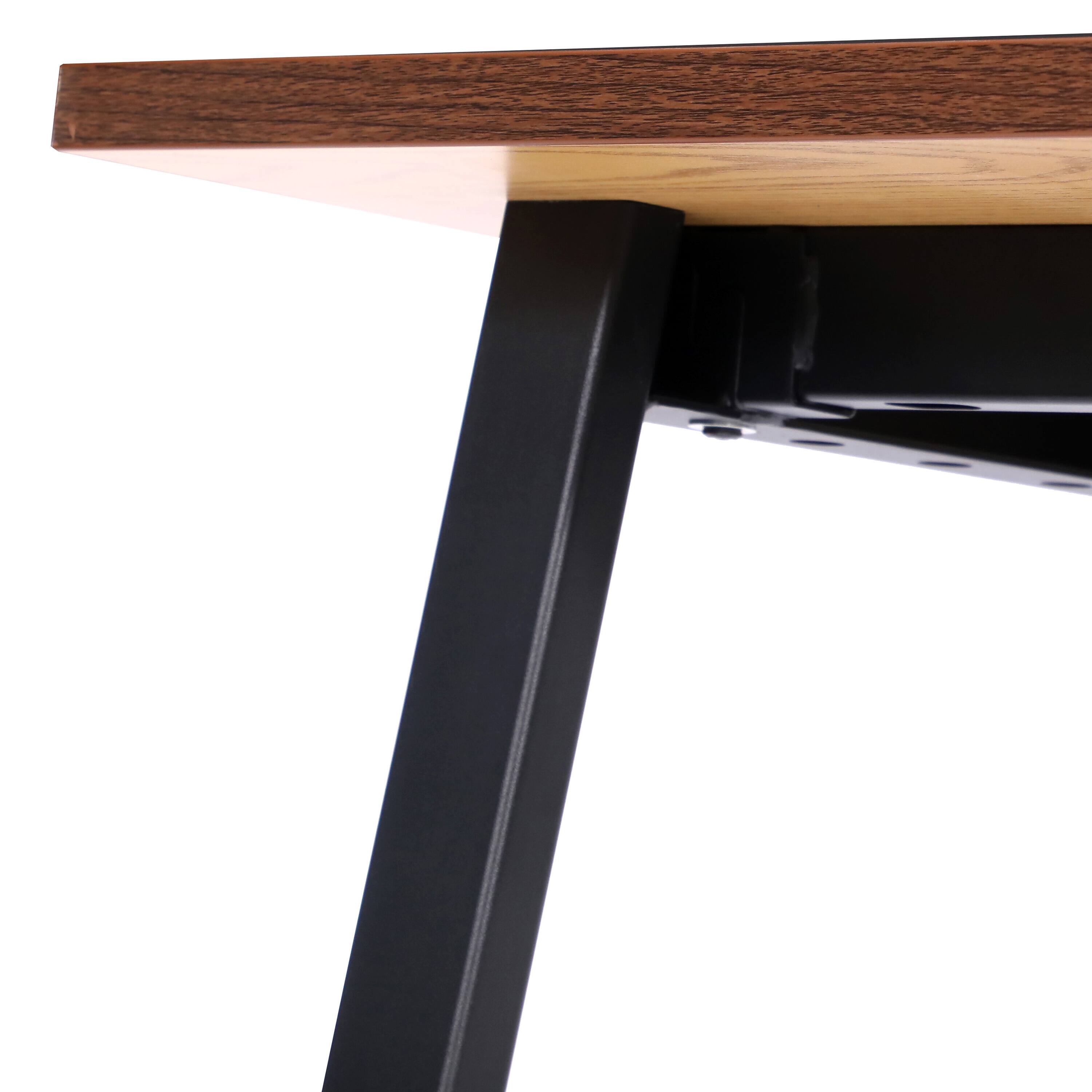 Alt View 7. Emma + Oliver - Remy 48x24 Dining or Gaming Table with Double Sided Laminate Table Top and Heavy Duty A-Frame Steel Base - Walnut.