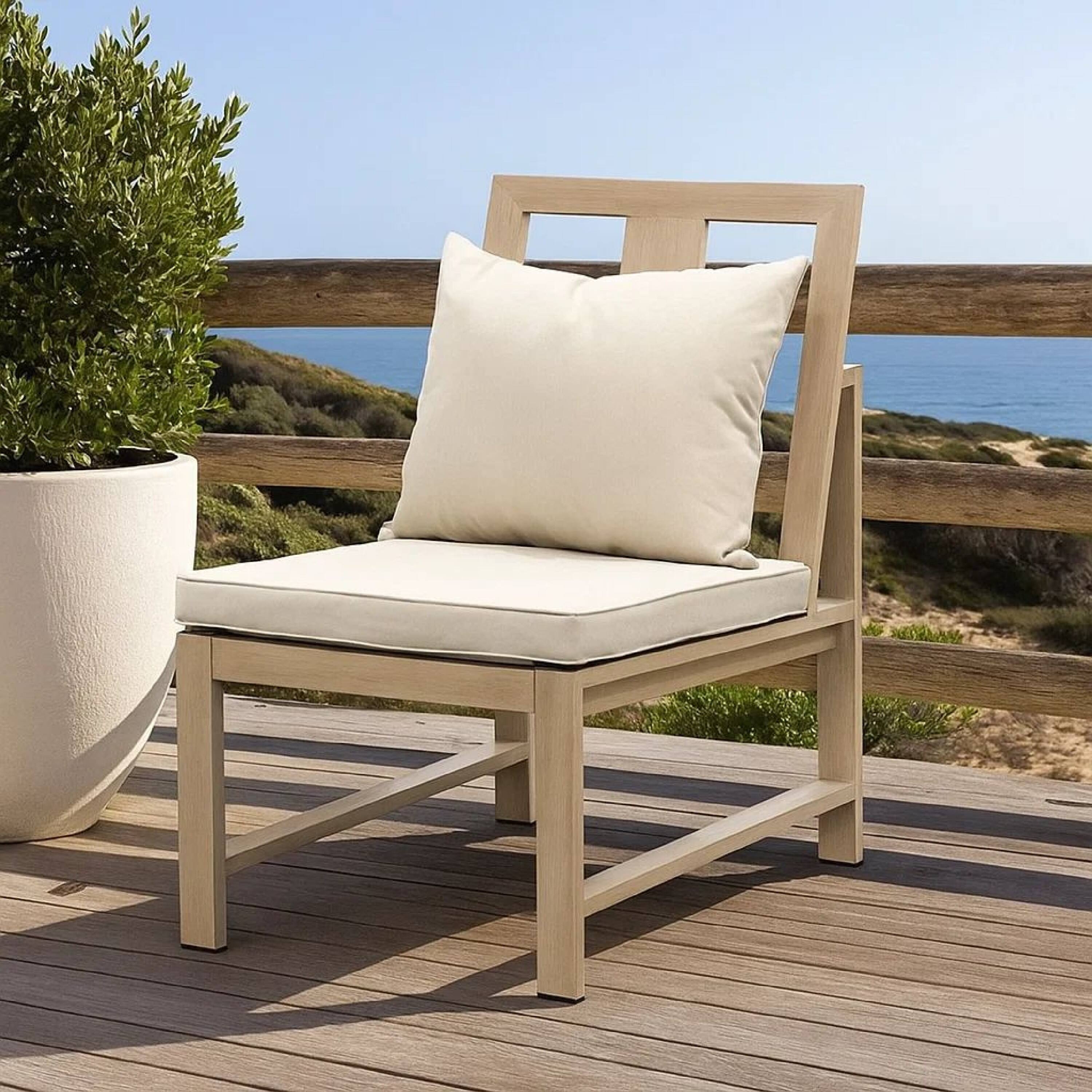 Alt View 8. Manhattan Lane - Beli Outdoor Side Chair Set of 2, Washable Beige Covers - Natural Brown, Beige.