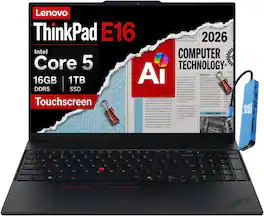 Lenovo - Upgraded - ThinkPad E16 Gen 3 16" WUXGA Touch Laptop - Intel Core 5 210H - 16GB Memory - 1TB SSD(512GB+512GB) - Windows 11 Pro - Black