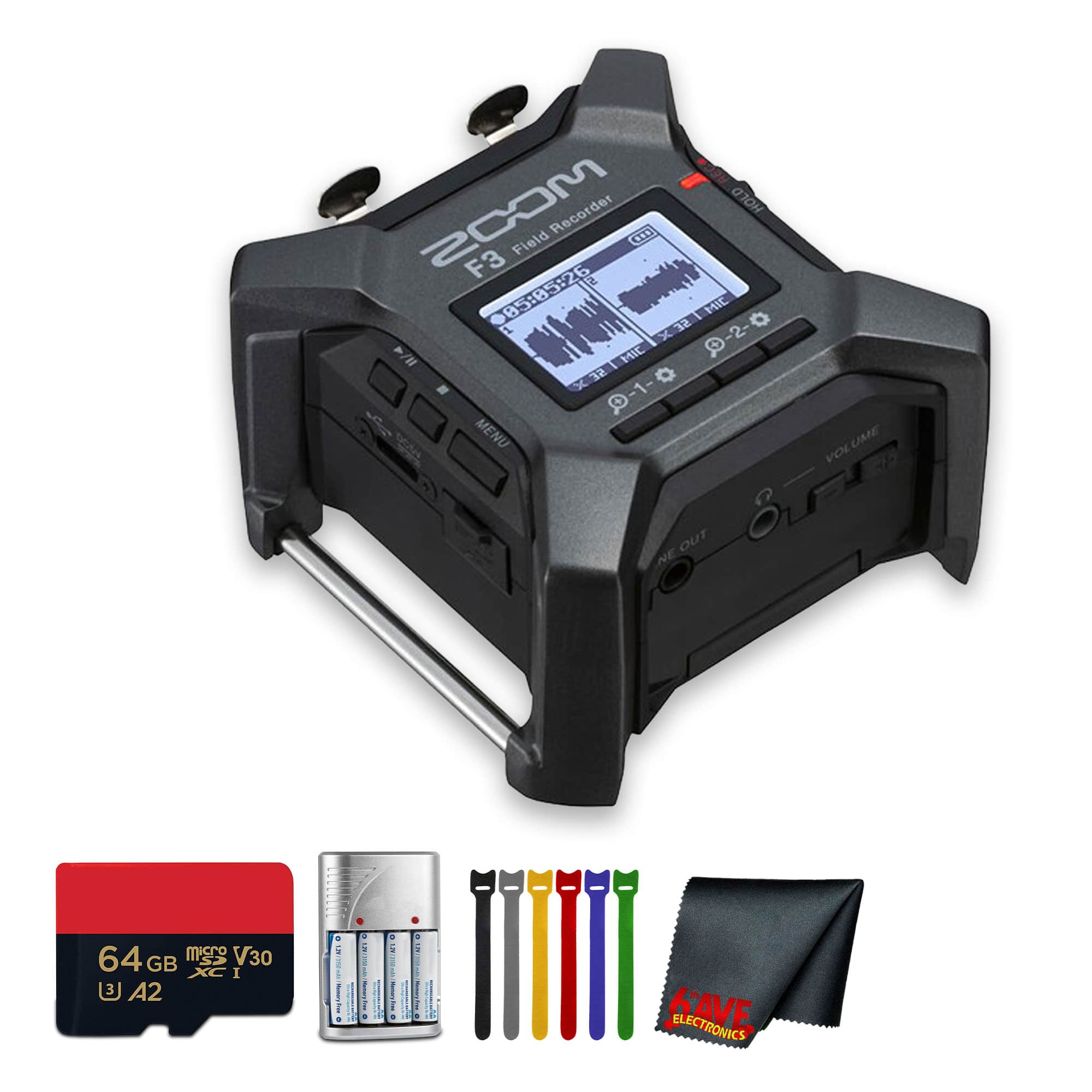 Zoom - F3 2-Input / 2-Track Field Recorder Bundle