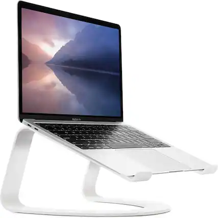 Front. ACJPR - Ergonomic Laptop Cooling Stand, White, for MacBooks & Laptops - White.