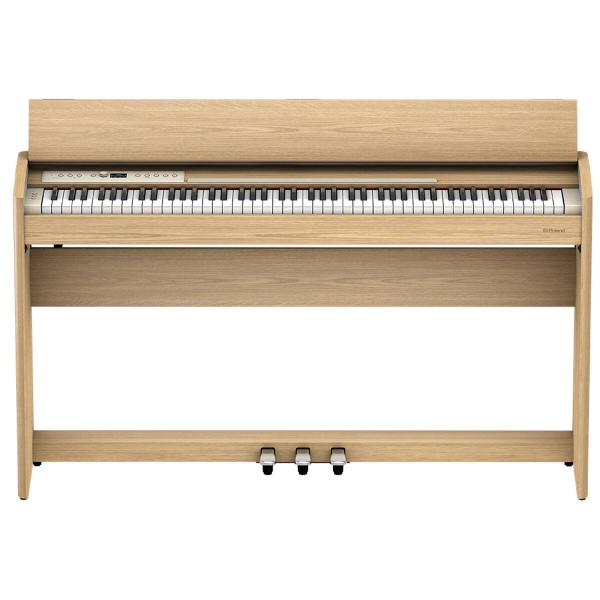 Alt View 7. Roland - Roland F701 88-Key SuperNATURAL Digital Piano, with Bench & Stand, Light Oak Bundle with Studio Monitor Headphones.