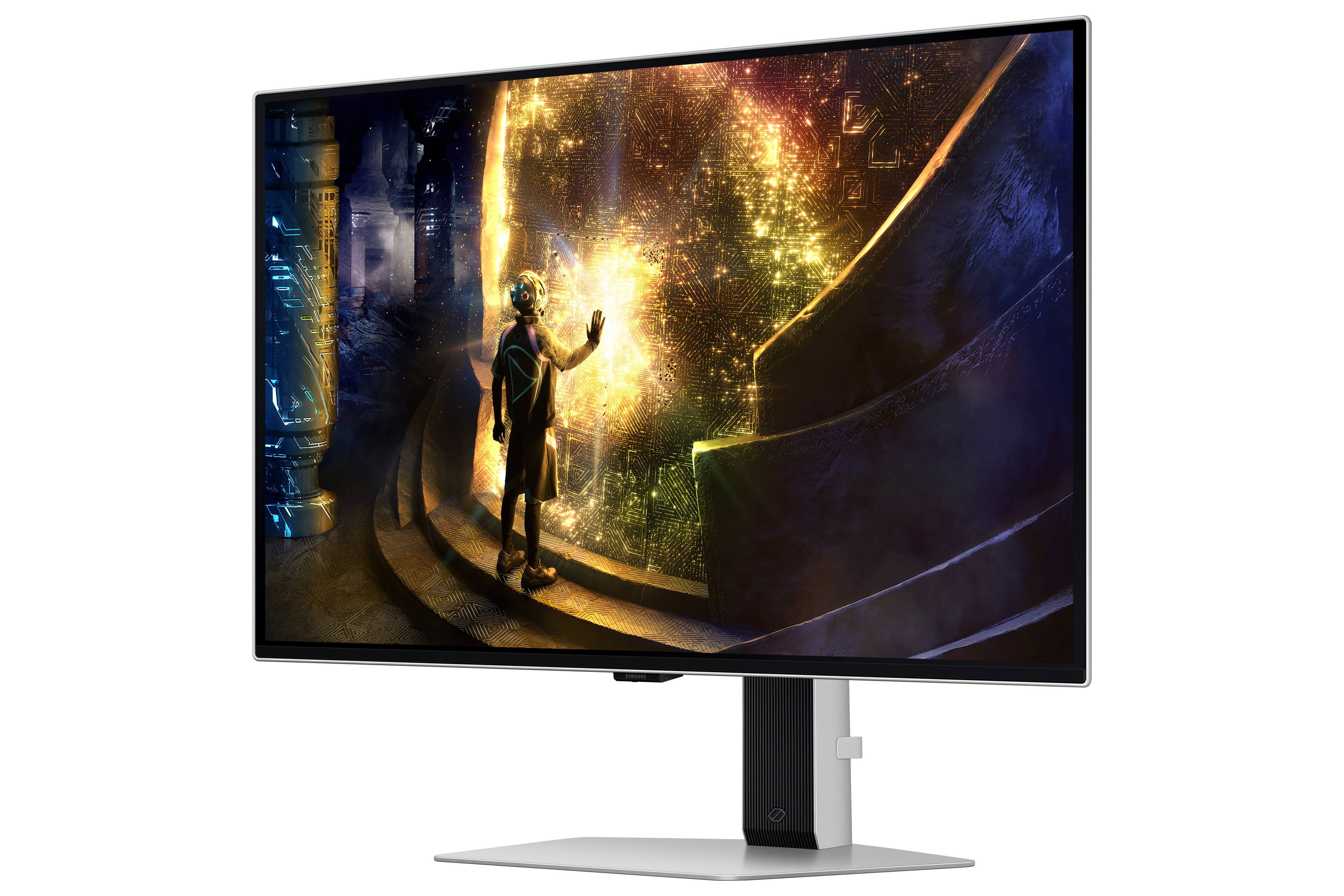 Alt View 23. Samsung - 27" Odyssey OLED G6 (G61S) QHD 240Hz 0.03ms FreeSync Premium Pro and G-Sync Compatible Gaming Monitor with HDR - Silver Metal with Slim Design.