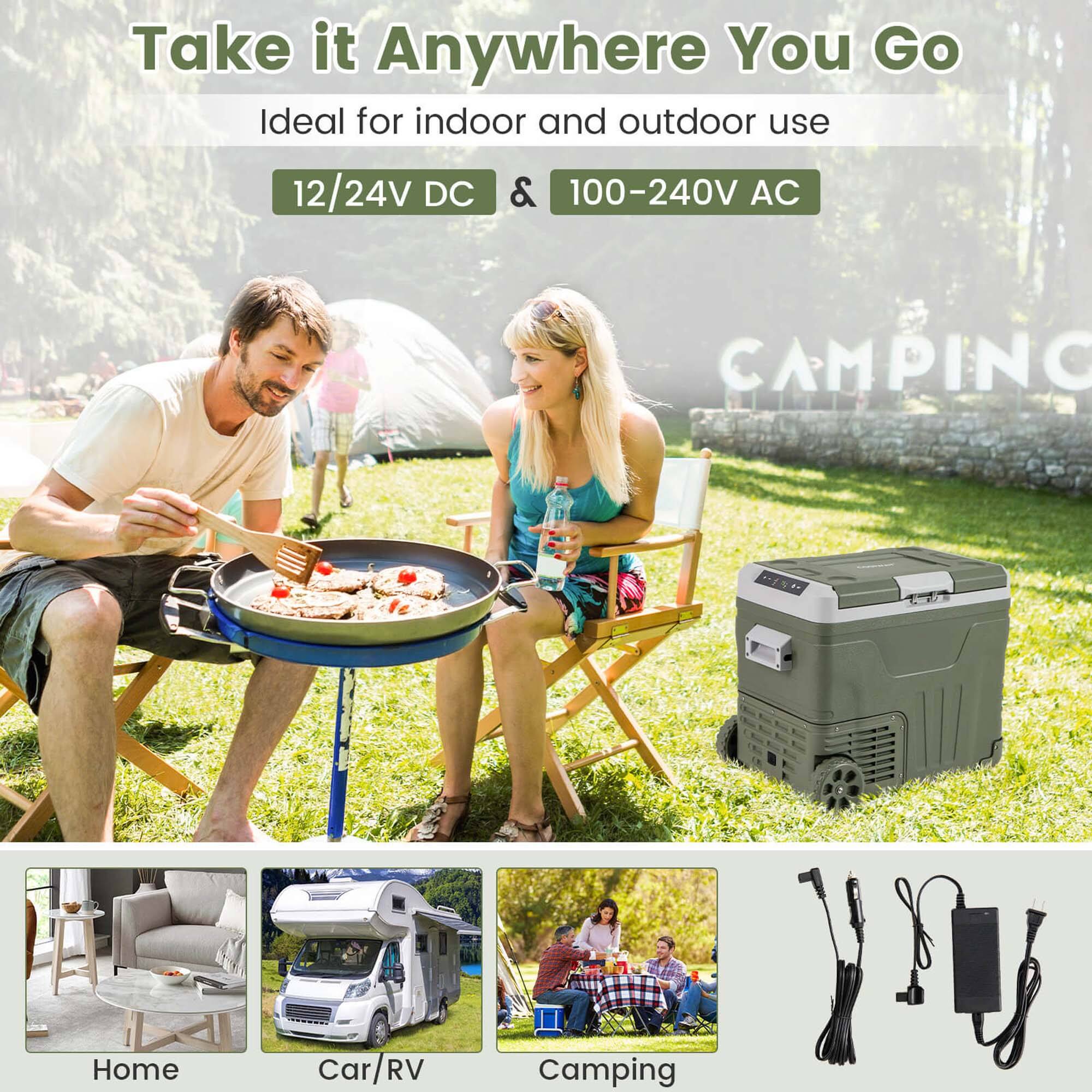 Take it Anywhere You Go  
Ideal for indoor and outdoor use  
12/24V DC & 100-240V AC  

Home  
Car/RV  
Camping