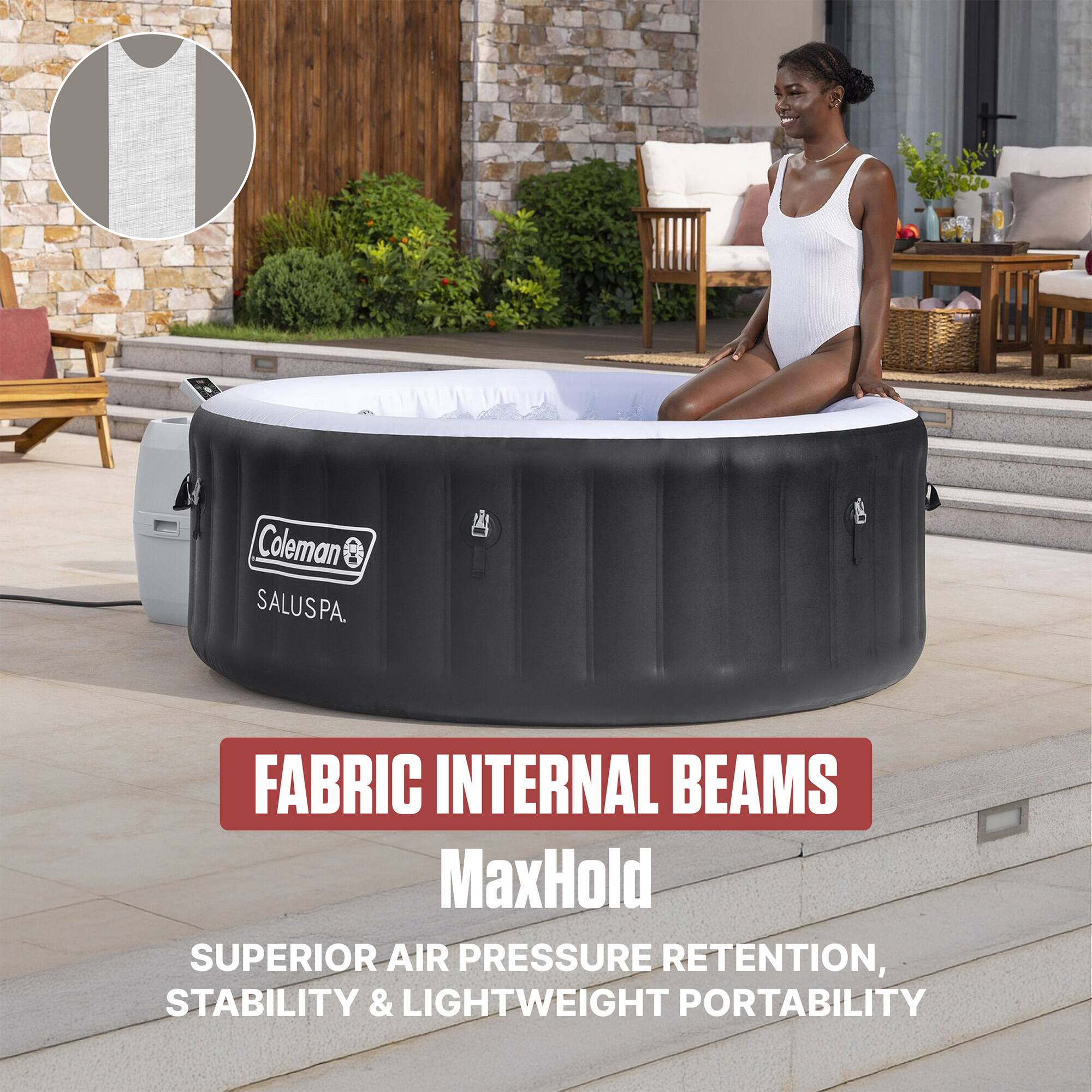 Coleman SALUSPA FABRIC INTERNAL BEAMS MaxHold SUPERIOR AIR PRESSURE RETENTION, STABILITY & LIGHTWEIGHT PORTABILITY