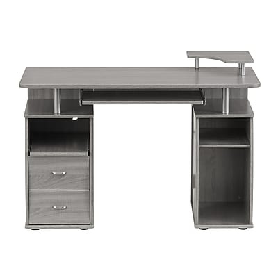 Front. Techni Mobili - Complete Computer Workstation Desk With Storage(RTA-8211-GRY) - Gray.