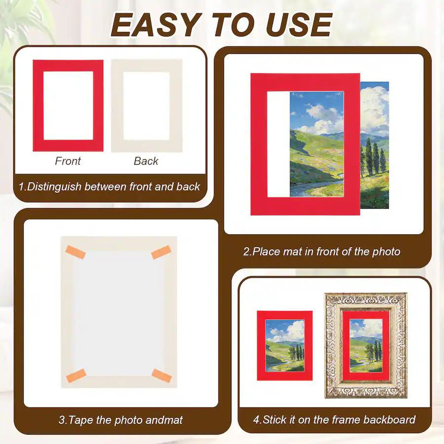 Unique Bargains 10pcs Picture Frame Mats, 10x8 Inch Angled Cut Board ...