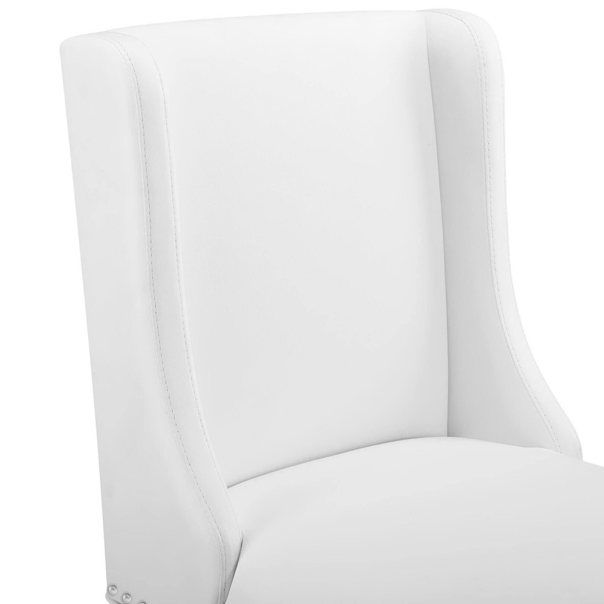 Alt View 2. Modway - Baron Faux Leather Counter Stool Set of 2 by Modway - White.