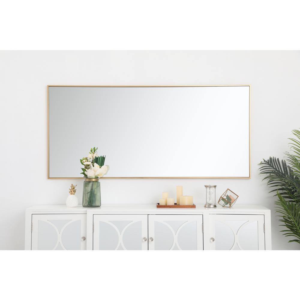 Alt View 9. Elegant Decor - Metal frame rectangle mirror 30 inch in Brass - Brass.