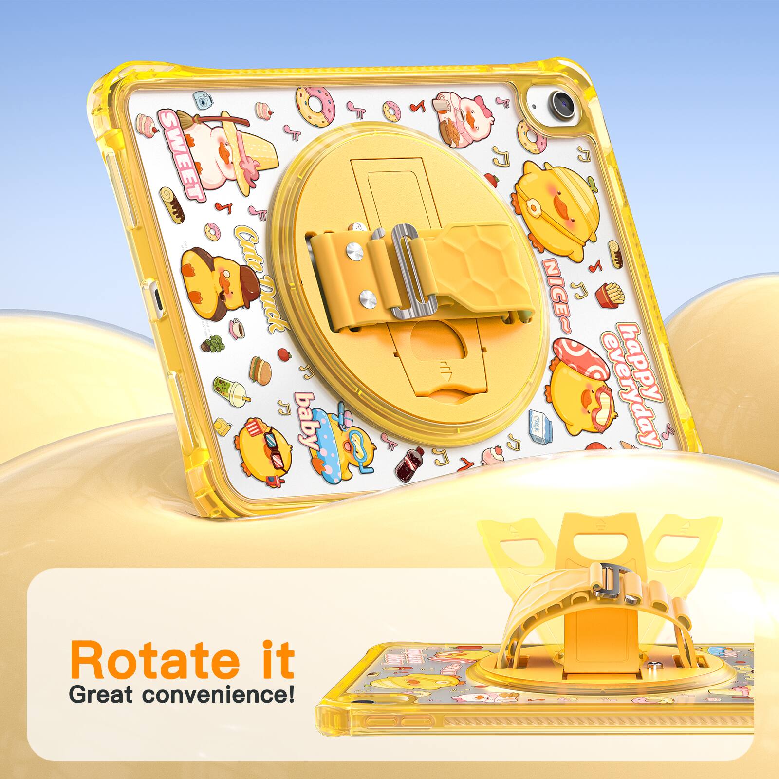 SWEET WO Cute AAC CuteDuck Duck 4 NICE~ happy baby hU PS Rotate it Great convenience!