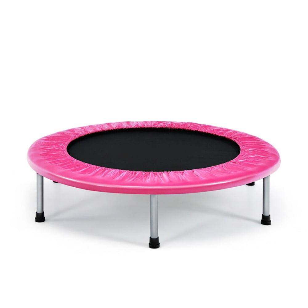 Front. Kadyn - Kids Trampoline, Outdoor Jumper,38 Inch Mini Folding Trampoline Portable Leisure Fitness Backboard-Pink.