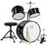 Front. Best Choice Products - Best Choice Products Kids 3-Piece Beginner Drum Set with Sticks, Cushioned Stool and Drum Pedal - Black - Black.