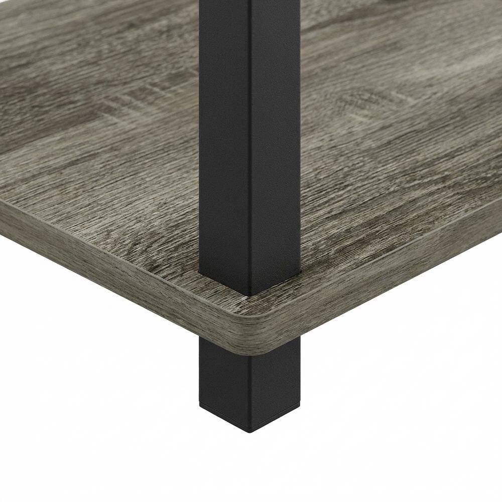 Alt View 2. FurniFact - French Oak and Black Nightstand Set with Wooden Finish - French Oak/Black.