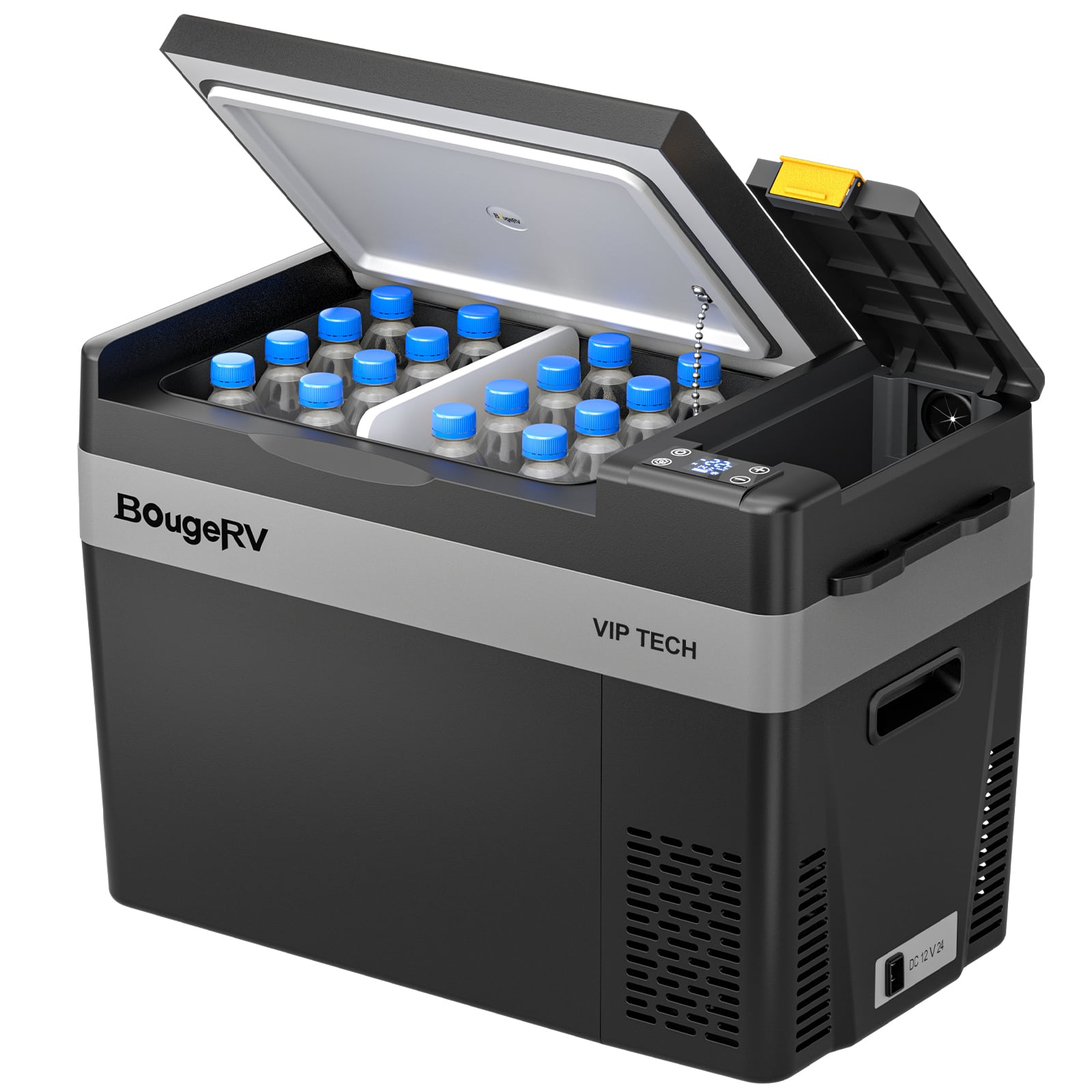 BougeRV - 12V Refrigerator CRPRO VIP 30QT, -8°F~50°F, Portable Fridge, Fridge or Freezer, 12/24V DC, 110V AC - Black