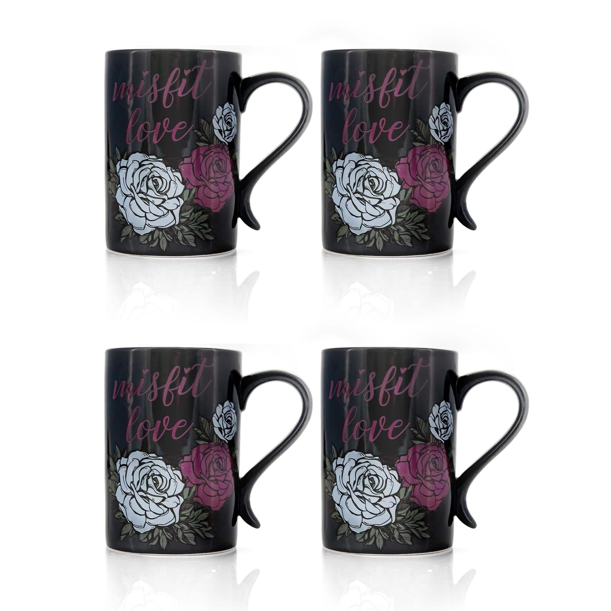 "Disney - The Nightmare Before Christmas ""Misfit Love"" 15-Ounce Coffee Mugs | Set Of 4 - Black" price history on PriceWatchPro